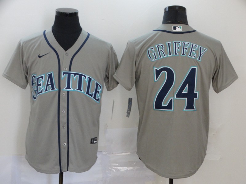 Men's Seattle Mariners Ken Griffey Jr. #24 Gray Baseball Jersey
